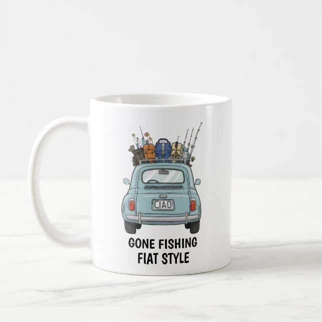 Fishing Fiat Car  Coffee Mug (Left)