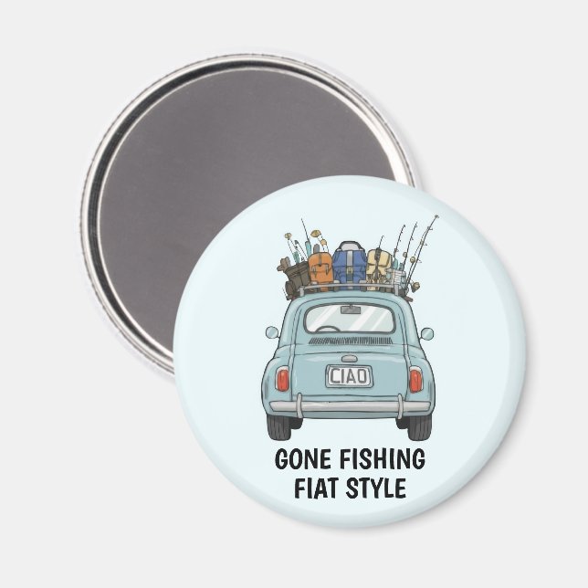 Fishing Fiat Car  Magnet (Front/Back)