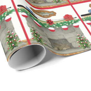 Fishing Fireplace  Bobber Ornaments  Christmas Wrapping Paper