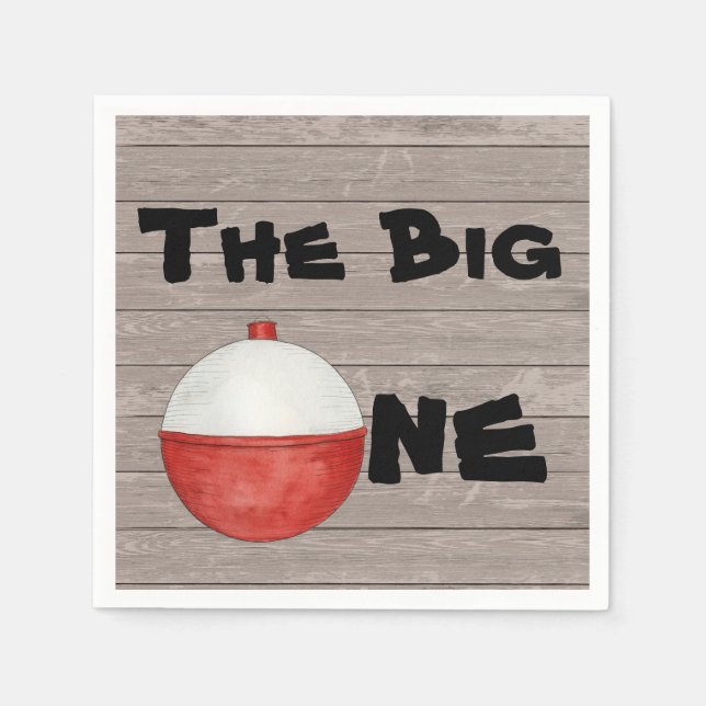 Fishing First Birthday Napkin (Front)