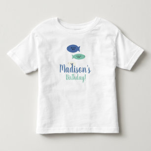 Fishing First Birthday Party Name   Toddler T-Shirt