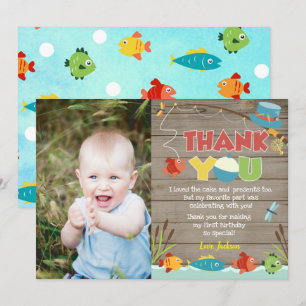 Fishing Fish Birthday Thank You Cards