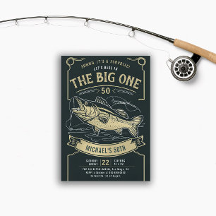 Fishing Fish Fisherman Adult Men 50th Birthday Invitation