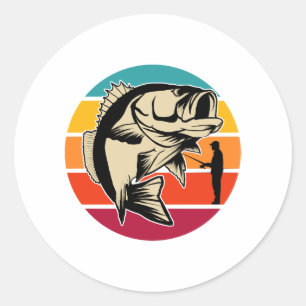 Fishing Fish Hobby Fishing Rod Classic Round Sticker