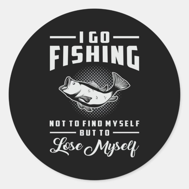 Fishing Fish Love Fishing Rod Fisherman Funny Gift Classic Round Sticker (Front)