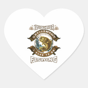 Fishing Fish Lover Fish Fish Clothes Heart Sticker