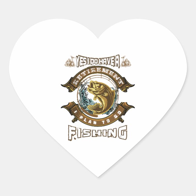 Fishing Fish Lover Fish Fish Clothes Heart Sticker (Front)