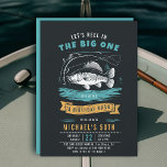 Fishing Fish Reel Blue Black Men 50th Birthday Invitation<br><div class="desc">50th birthday ideas for men: a fishing themed 50th birthday party invitation for him, featuring an illustration of a fish with fishing reels and lines, water and a banner. Blue black and orange yellow colour scheme. A modern, elegant 50th birthday party invitation for your husband, boyfriend, partner, grandpa, uncle etc....</div>