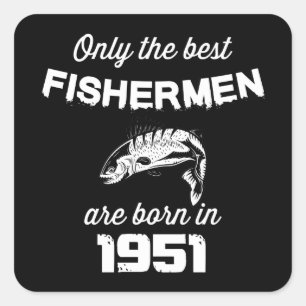 Fishing Fisherman 70th Birthday Square Sticker