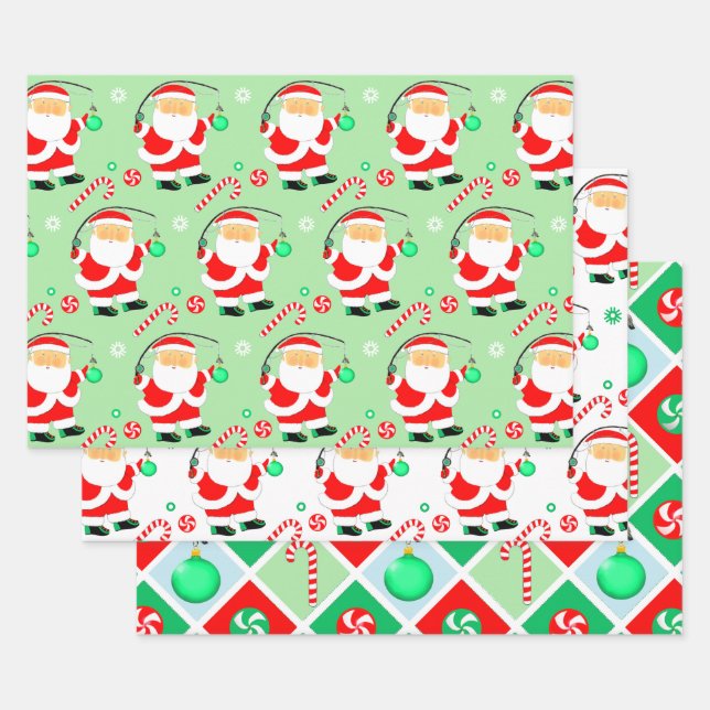 Fishing Fisherman Christmas Gift Wrapping Paper (Set)
