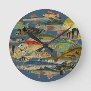 Fishing Fisherman Deep Sea Fishing Exotic Tropical Round Clock