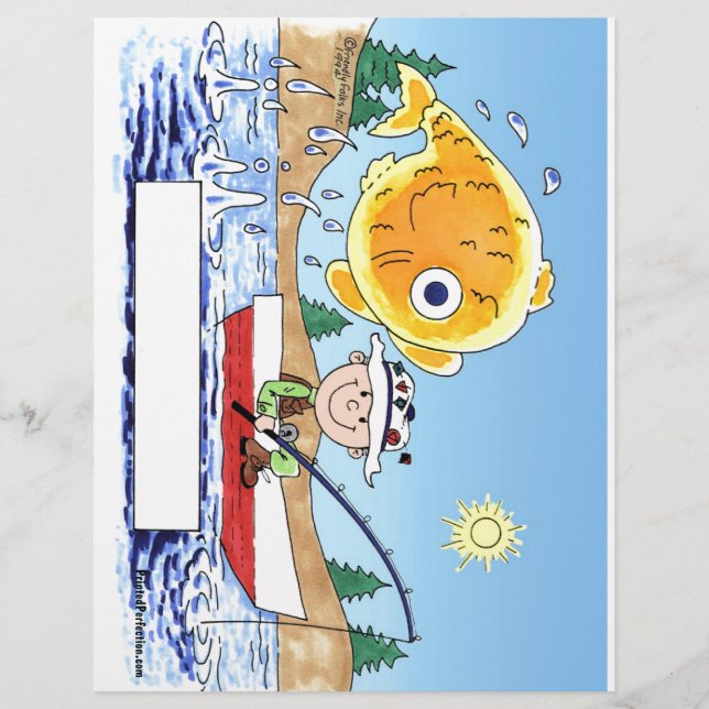 Fishing, Fisherman - Personalised Cartoon (Front)
