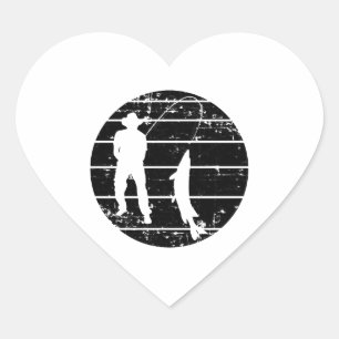 Fishing fishing carp fishing heart sticker