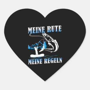 Fishing Fishing Fisher Fishing Rod Carp Rod Fish Heart Sticker