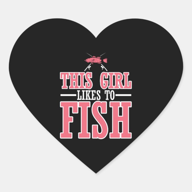 fishing fishing funny saying gift idea heart sticker (Front)