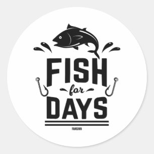 fishing fishing trip Männertag Classic Round Sticker