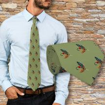 Fishing Flies Freshwater Fisherman Neck Tie