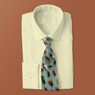 Fishing Flies - Happy Fathers Day Tie