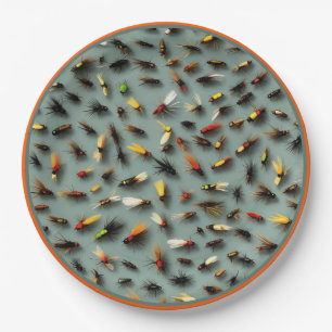 Fishing Flies  Paper Plate