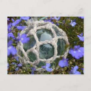 Fishing Float Among Flowers Postcard