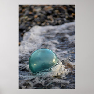 Fishing Float Surrounded By Surf Poster
