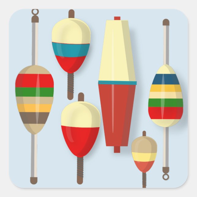 Fishing Floats / Bobbers Square Sticker (Front)