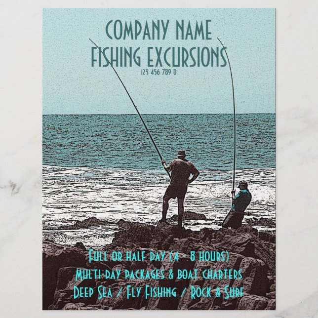 Fishing flyers - customisable (Front)