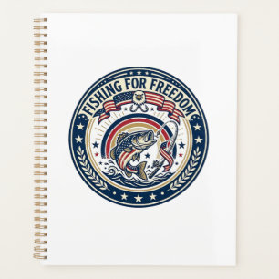 Fishing For Freedom Patriotic Patriotic Hobby Vint Planner