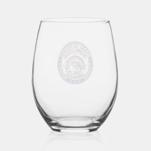 Fishing For Freedom Patriotic Patriotic Hobby Vint Stemless Wine Glass