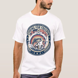 Fishing For Freedom Patriotic Patriotic Hobby Vint T-Shirt