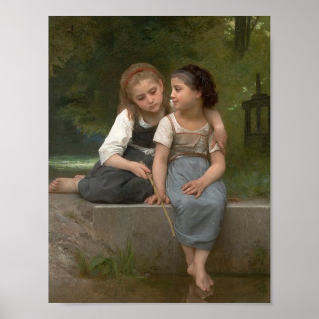 Fishing For Frogs by William-Adolphe Bouguereau Poster (Front)