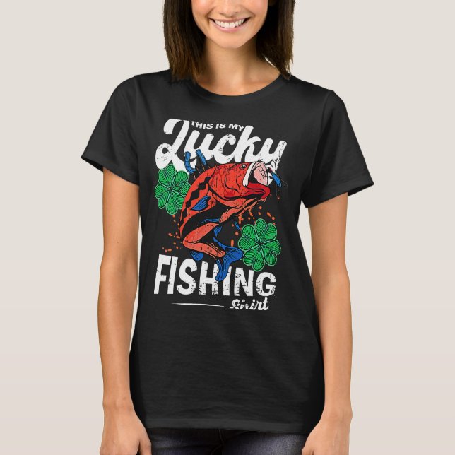 Fishing for Kids Cute Lucky Fishing Fisherman T-Shirt (Front)