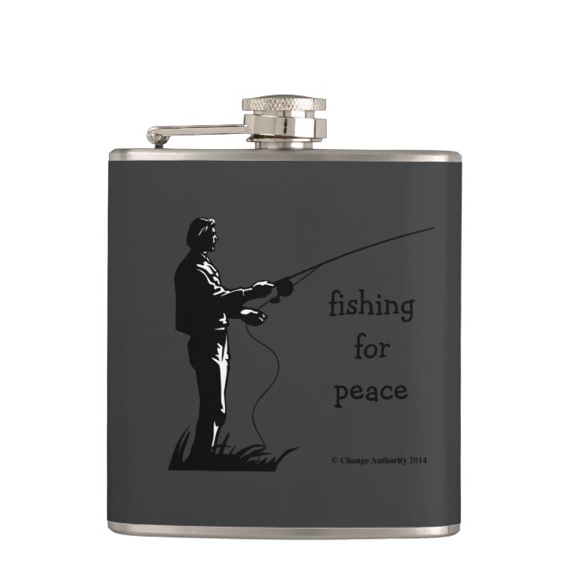 fishing for peace hip flask (Front)
