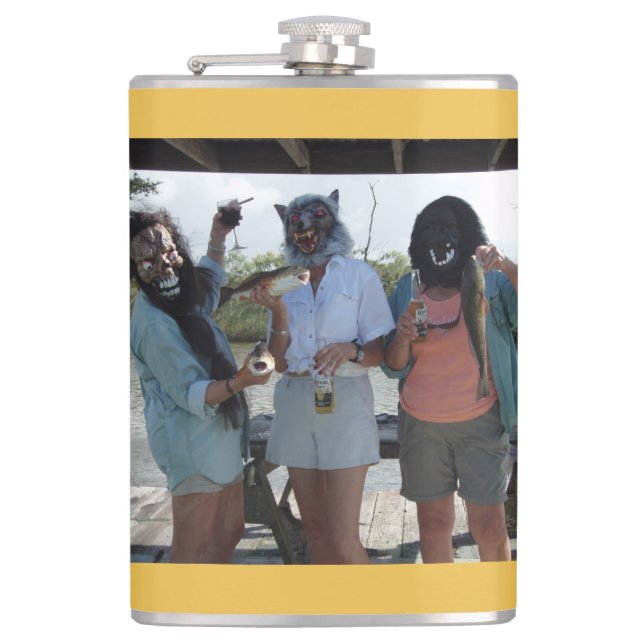 Fishing for Reds Hip Flask (Front)