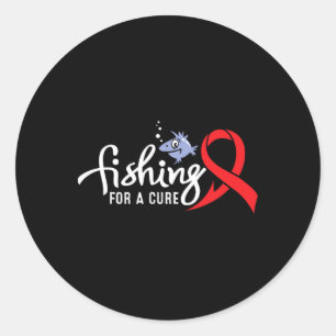 Fishing For Sickle Cell Anaemia Awareness Supporte Classic Round Sticker