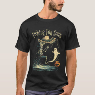 Fishing for Souls - Vintage Skeleton Ghost Gothic T-Shirt