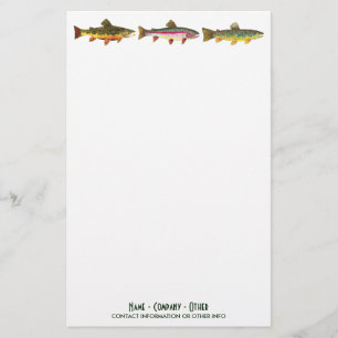 Fishing for Trout Sport Fisherman Angler Stationery