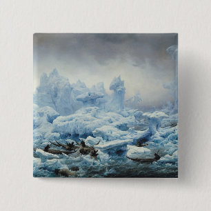 Fishing for Walrus in the Arctic Ocean, 1841 15 Cm Square Badge