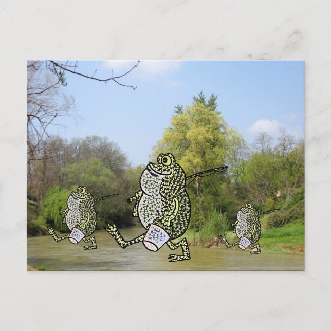 Fishing Frogs Postcard (Front)
