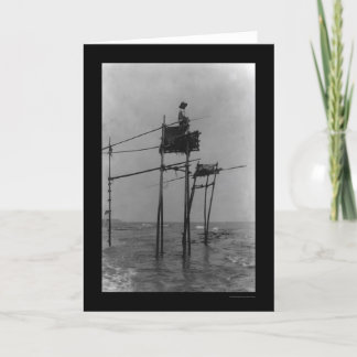 Fishing From a Tower in Japan 1909 Card