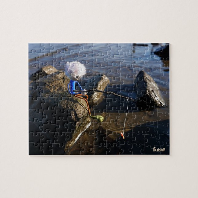 Fishing Fubby on a rock. Jigsaw Puzzle (Horizontal)