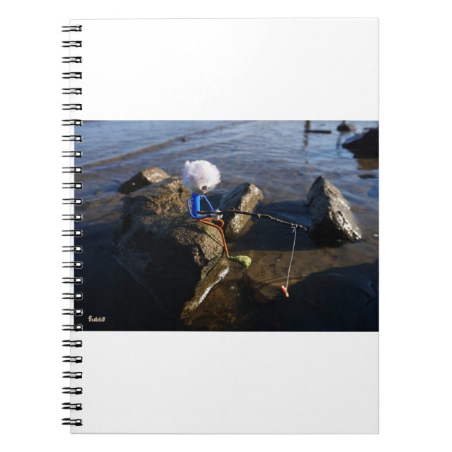 Fishing Fubby on a rock. Notebook (Front)