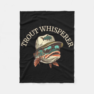 Fishing Fun Adventurous Trout Whisperer Fleece Blanket