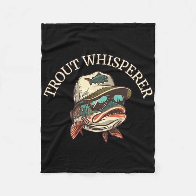 Fishing Fun Adventurous Trout Whisperer  Fleece Blanket (Front)