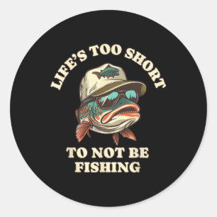 Fishing Fun Chill Trout Fisherman  Classic Round Sticker
