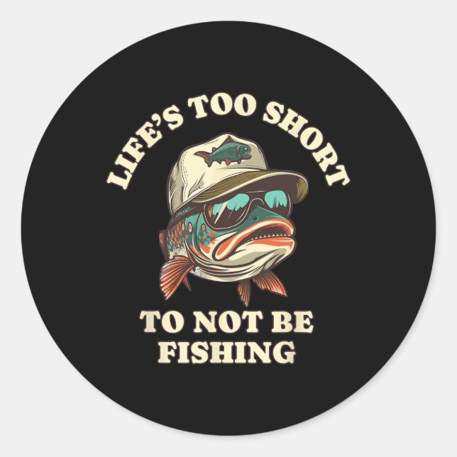 Fishing Fun Chill Trout Fisherman  Classic Round Sticker (Front)