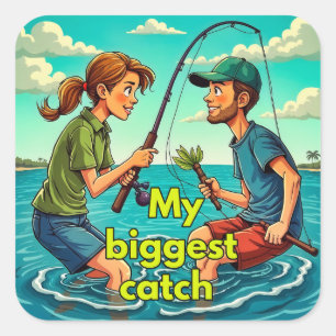 Fishing Fun Square Sticker
