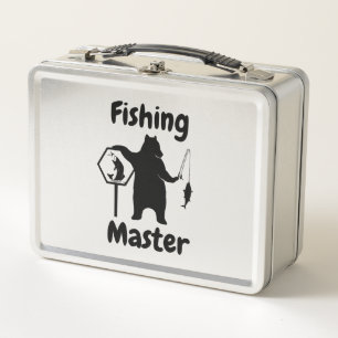 Fishing, Funny Fishing, Bear fishing, Fishing love Metal Lunch Box