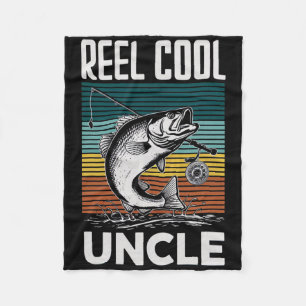 Fishing Funny Mens Reel Cool Uncle For Men Fleece Blanket