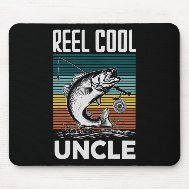 Fishing Funny Mens Reel Cool Uncle For Men  Mouse Mat (Front)